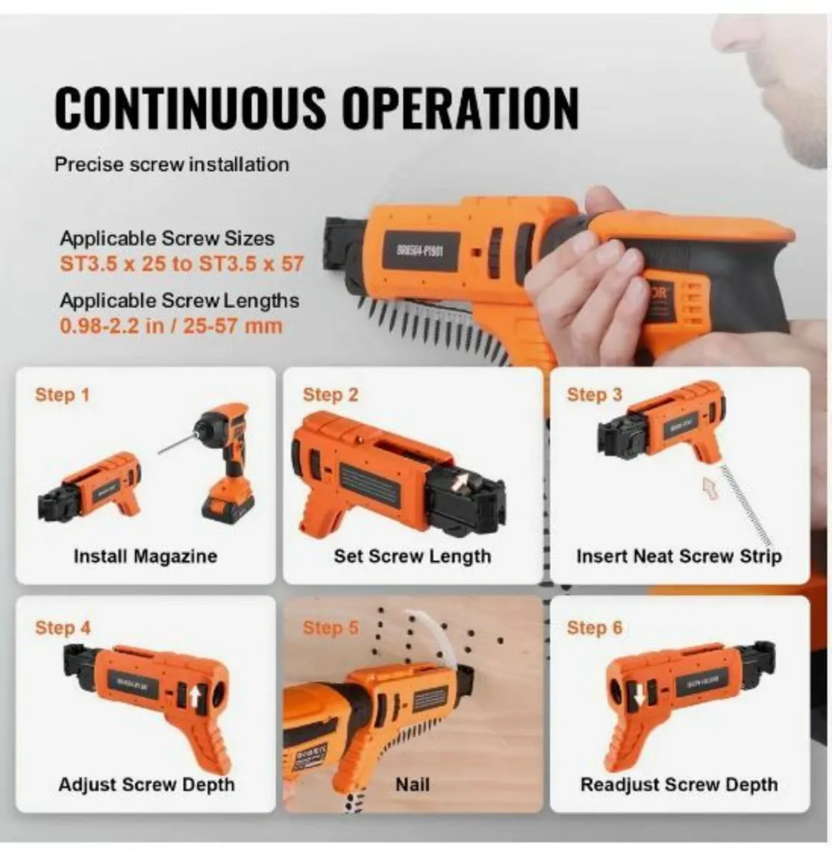 Drywall Screw Gun Auto-Feed, 20V Max Collated - Image 4
