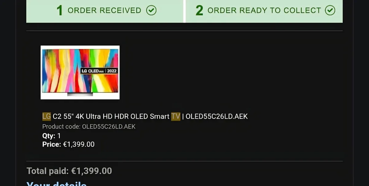 55 inch 4K C2 OLED LG and LG surround soundbar. - Image 1