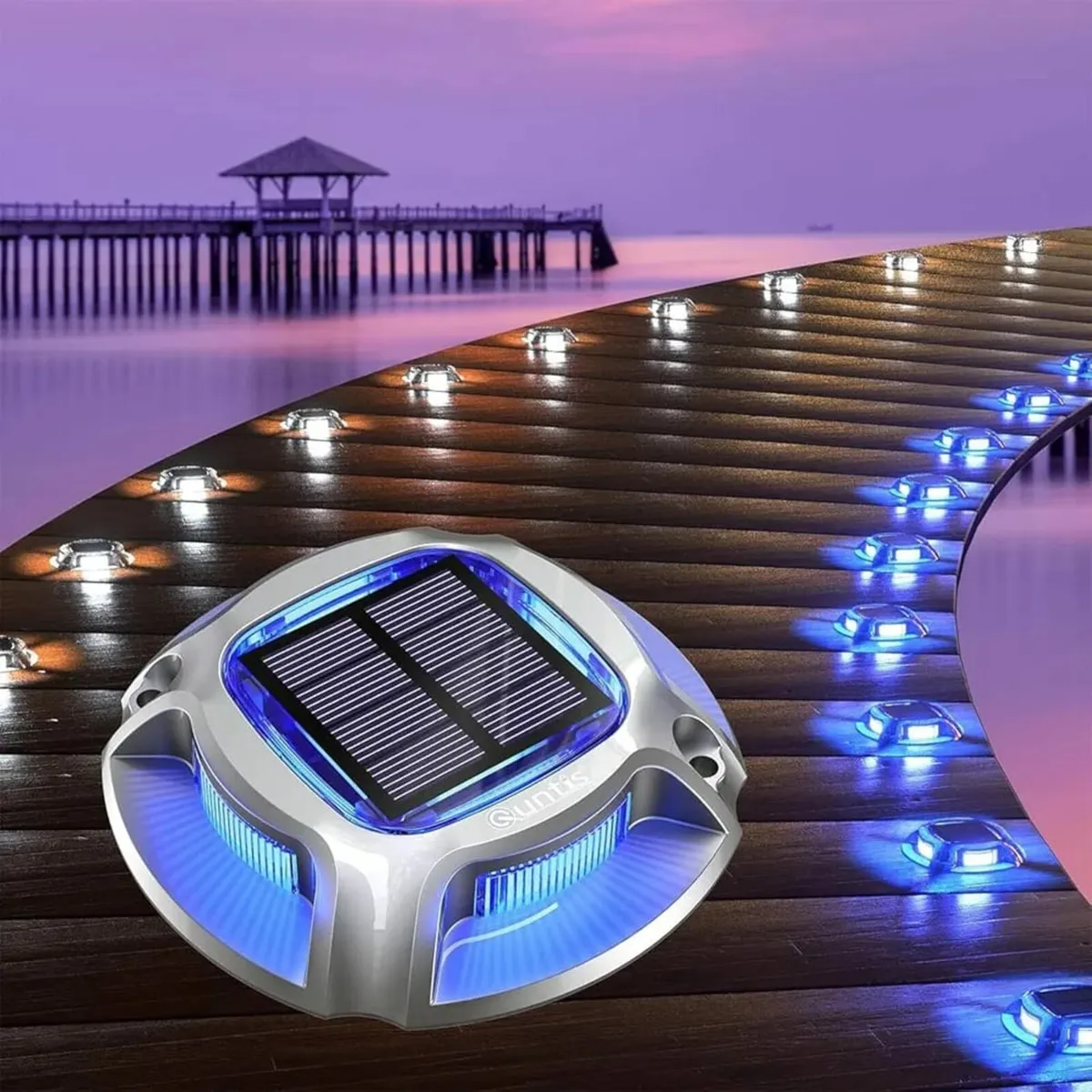 Solar Decking Lights Outdoor 8 Pack, 2 Colors in 1 - Image 1