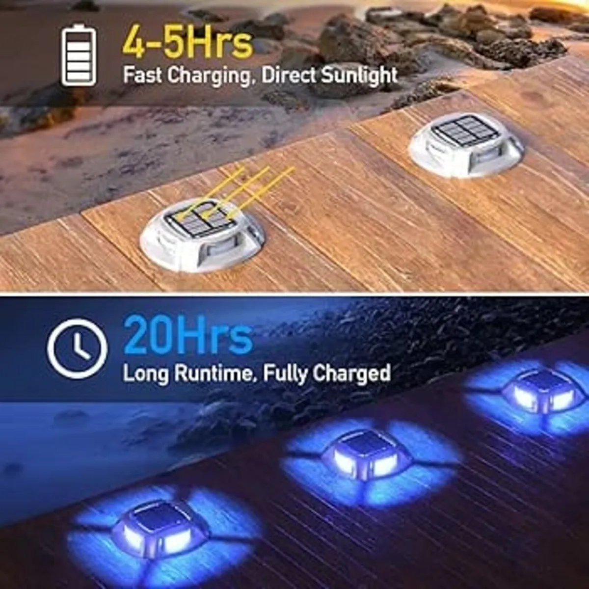 Solar Decking Lights Outdoor 8 Pack, 2 Colors in 1 - Image 3