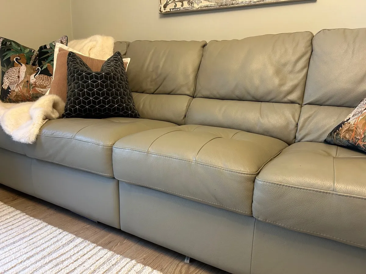 Italian Leather Sofa - Image 4
