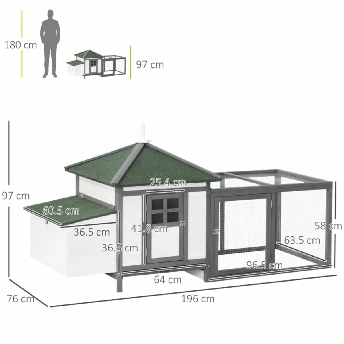 Chicken Coop Small Animal Pet Cage w/ Nesting Box - Image 3