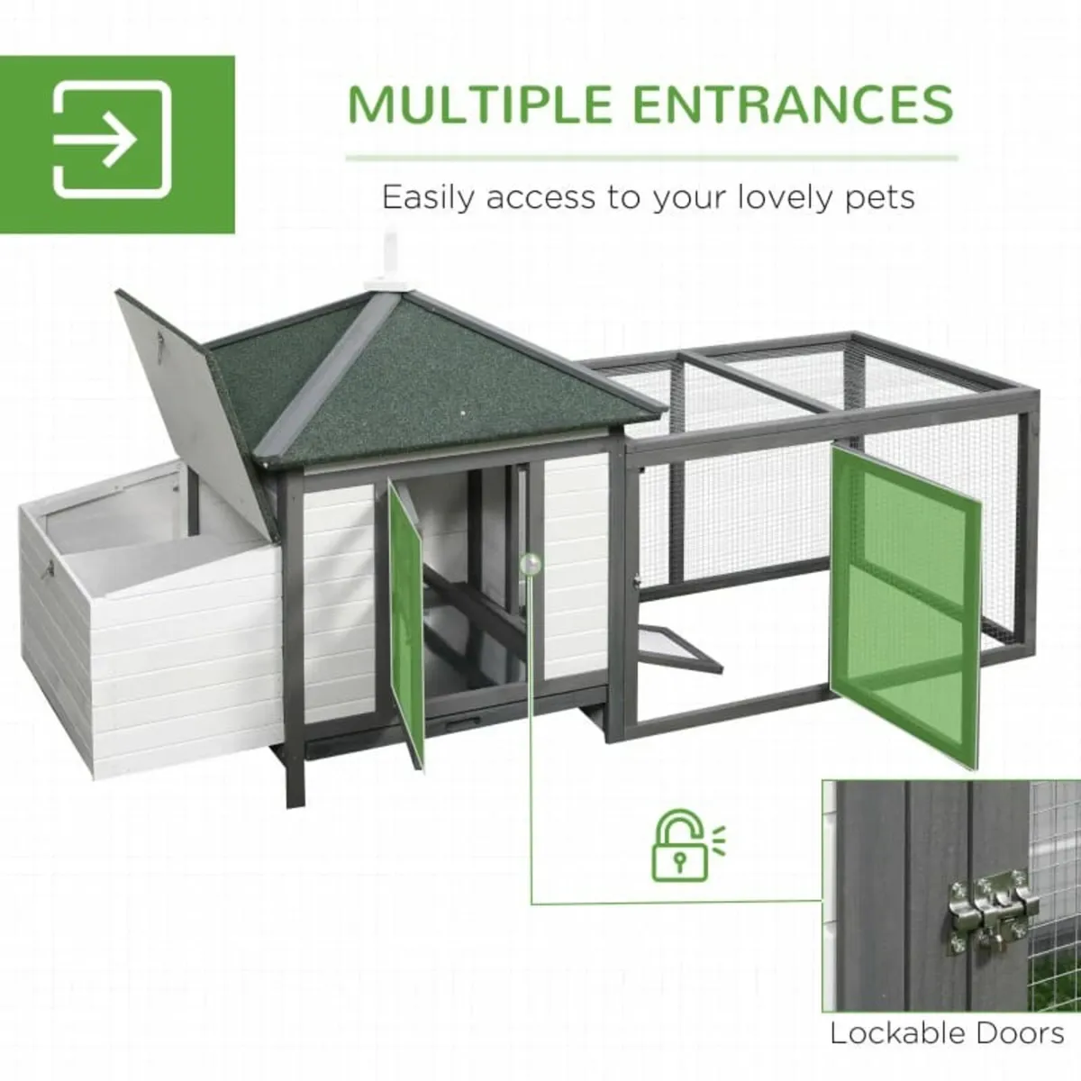 Chicken Coop Small Animal Pet Cage w/ Nesting Box - Image 4