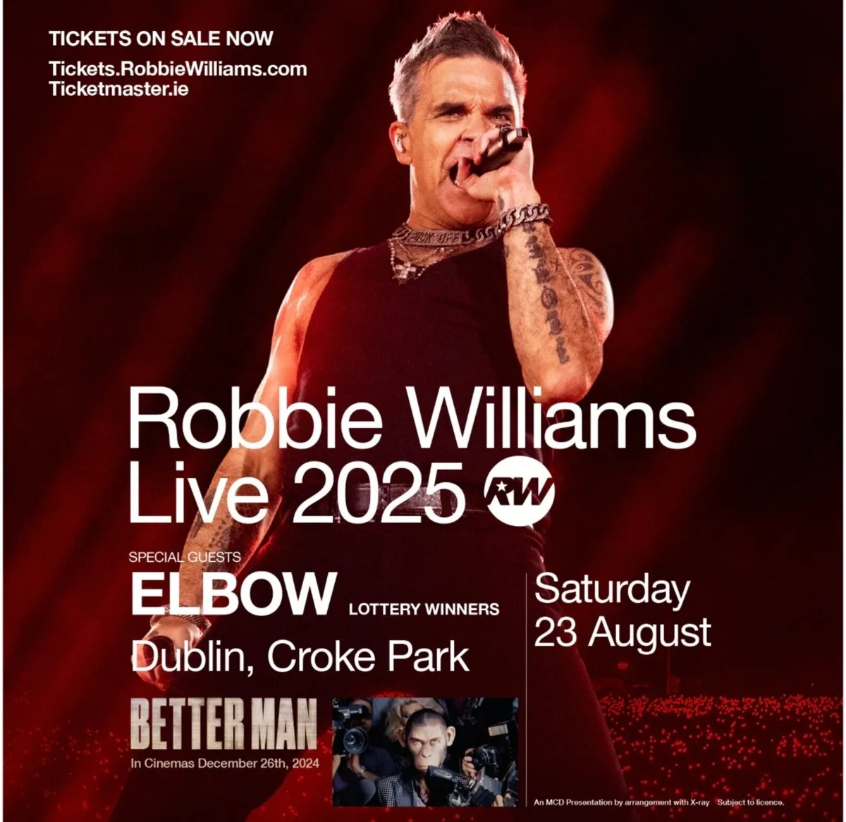 Robbie Williams tickets x 2