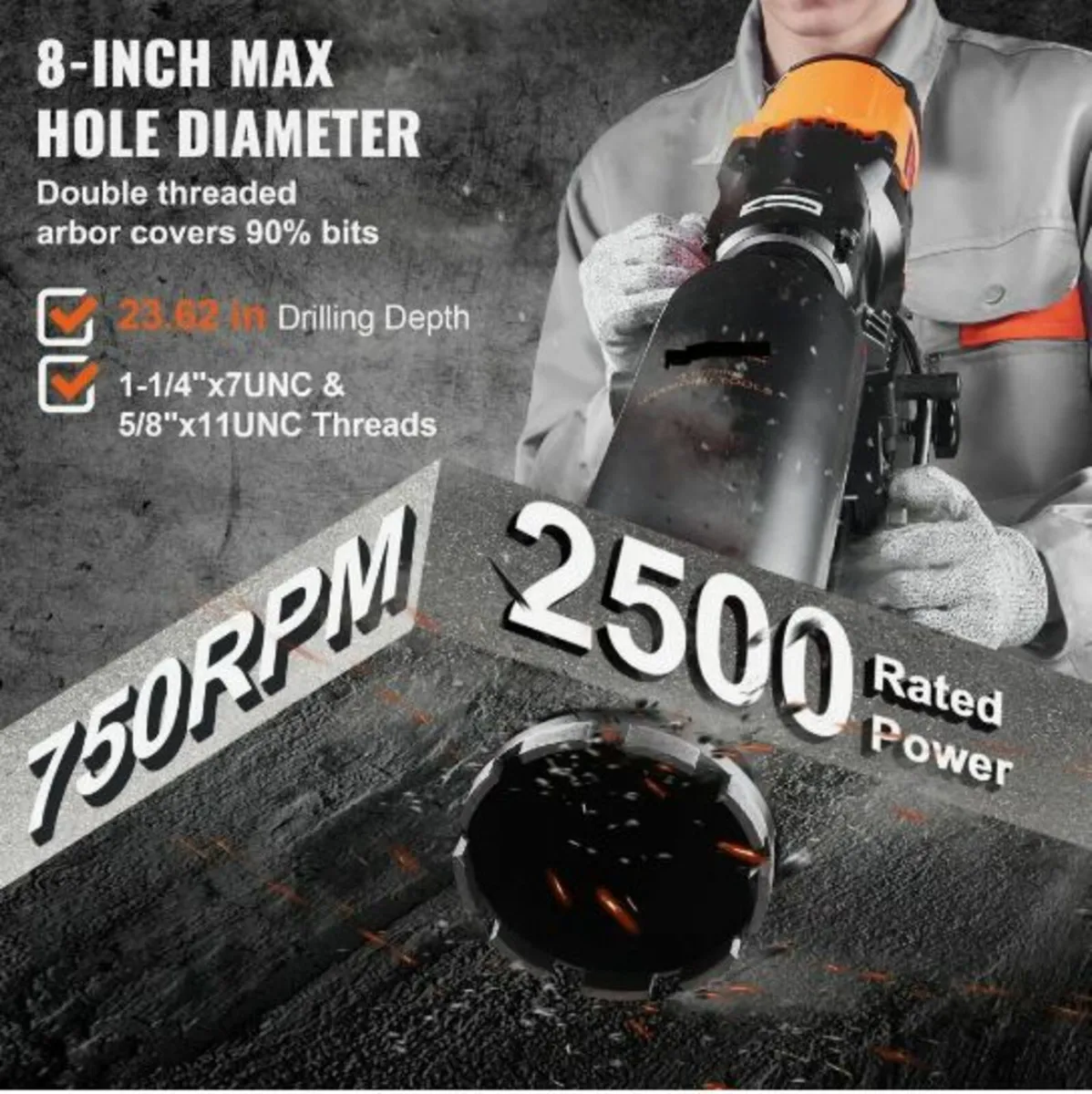 Wet&Dry Diamond Core Drill Machine Concrete - Image 2