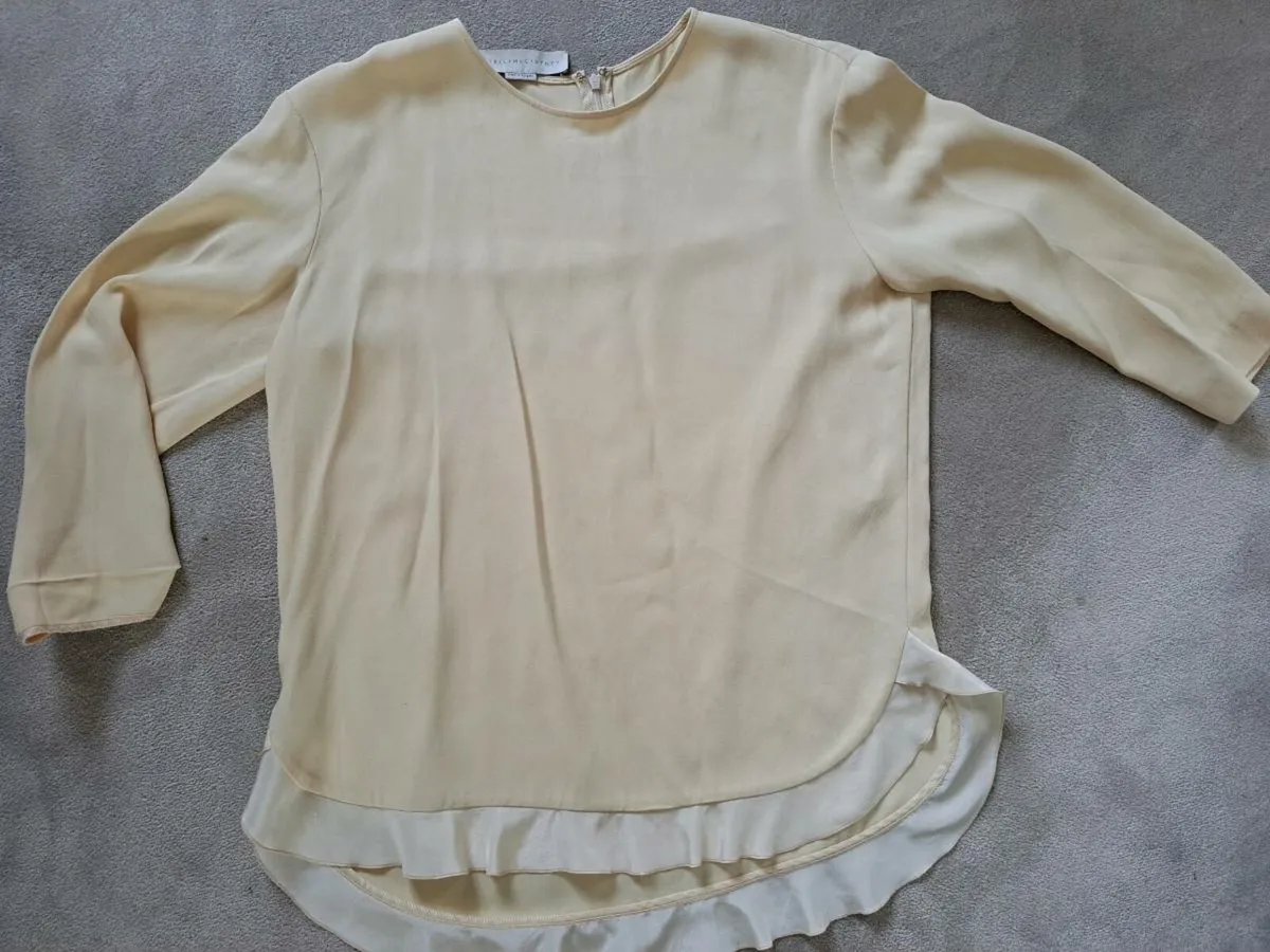 Stella Mccartney Cream Ruffle blouse M - Image 1