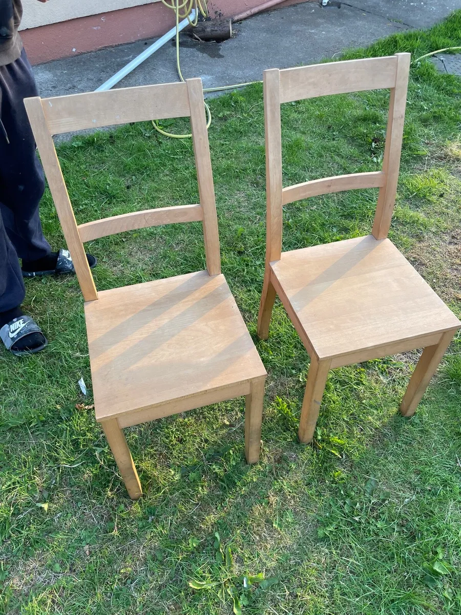 2 wooden kitchen chairs €50 pair - Image 1