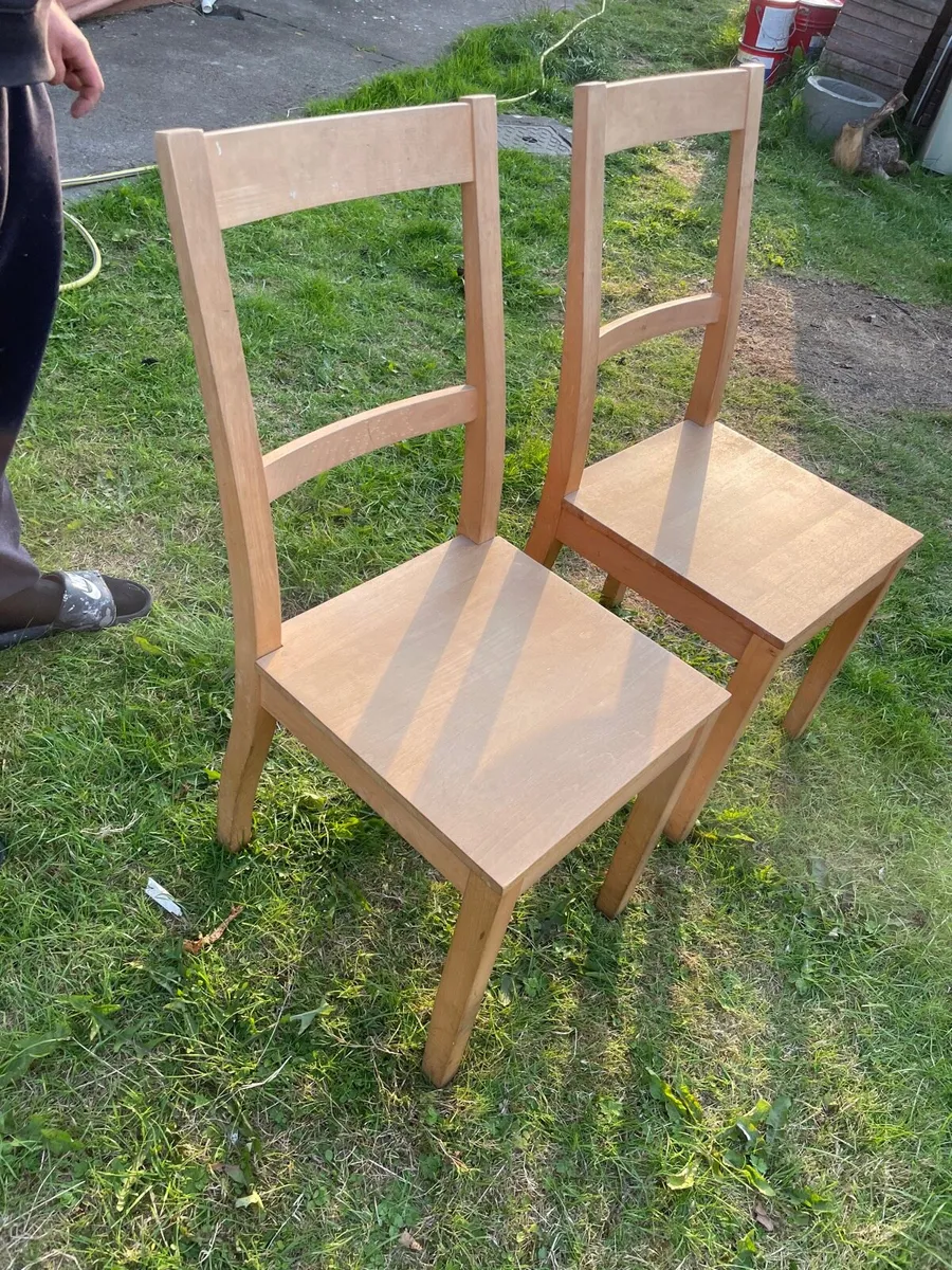 2 wooden kitchen chairs €50 pair - Image 2