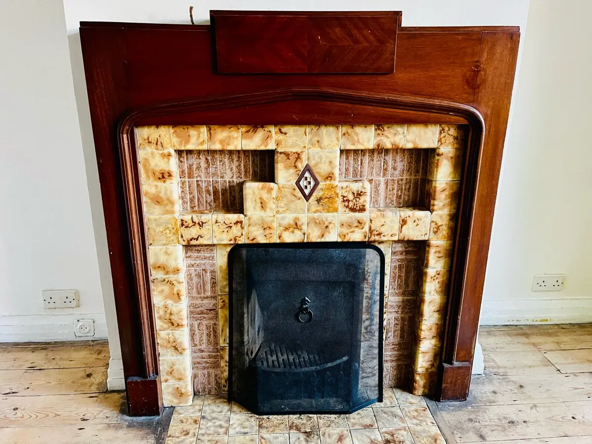 Original 1930s Art-Deco Tiled Fireplace - Image 1