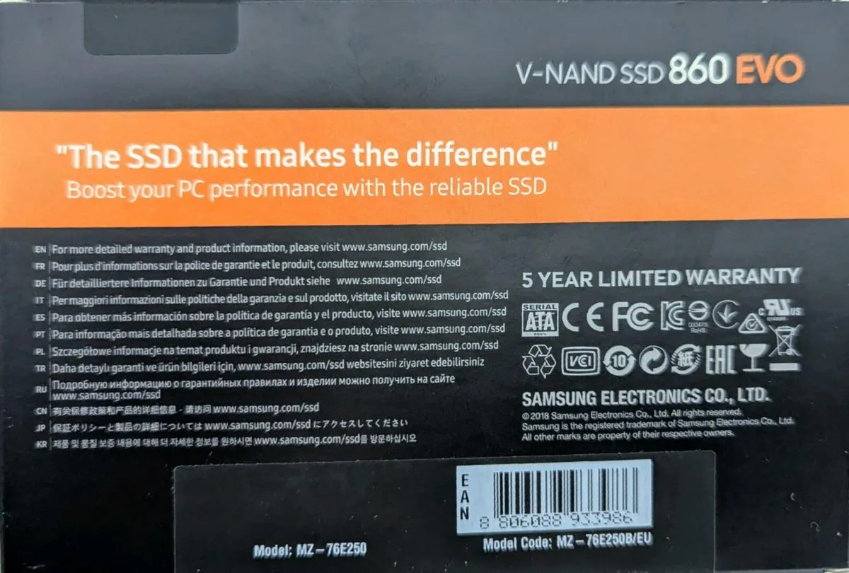 Samsung 860 EVO 250 GB SATA 2.5 Inch Internal Soli - Image 2