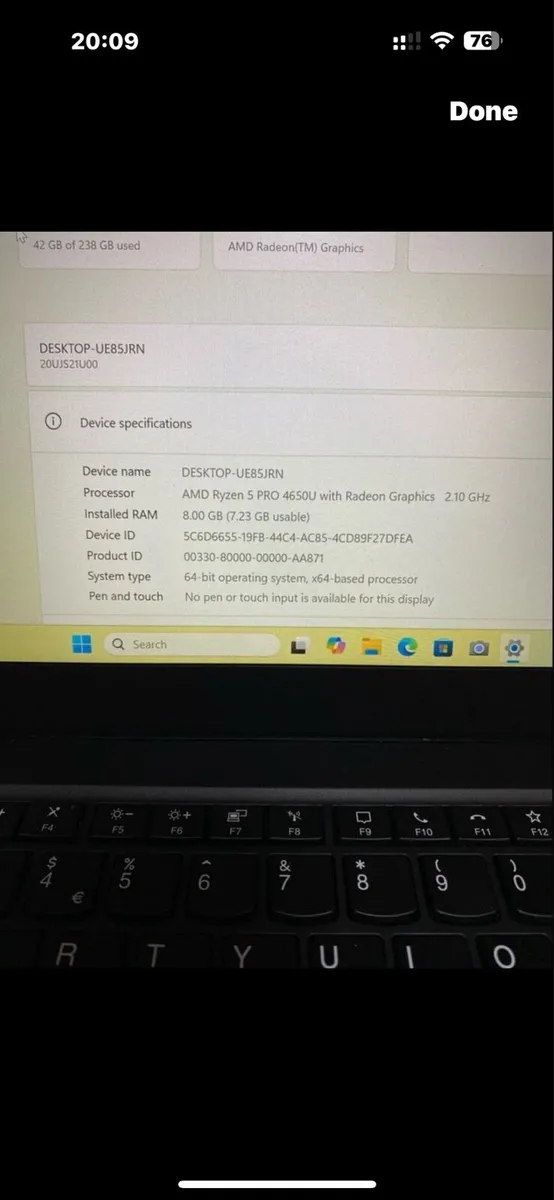 Lenovo Ryzen 5 pro 8-256 win 11 pro - Image 4