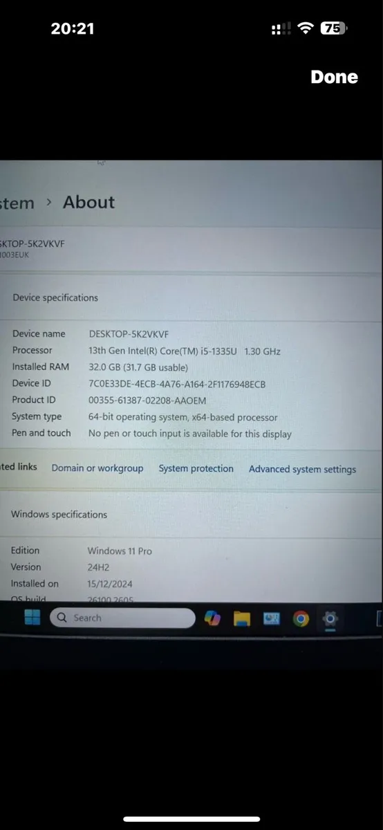 Lenovo i5 pro 13gen 32gb 256 win 11 pro - Image 4