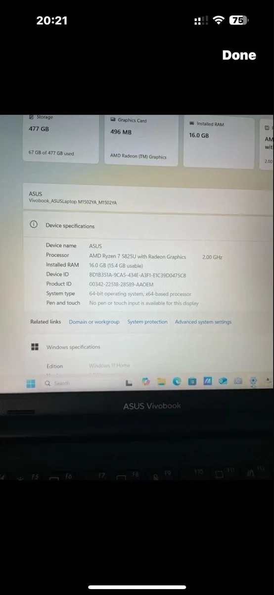 Asus Ryzen 7 16gb ram 512ssd win 11 - Image 4