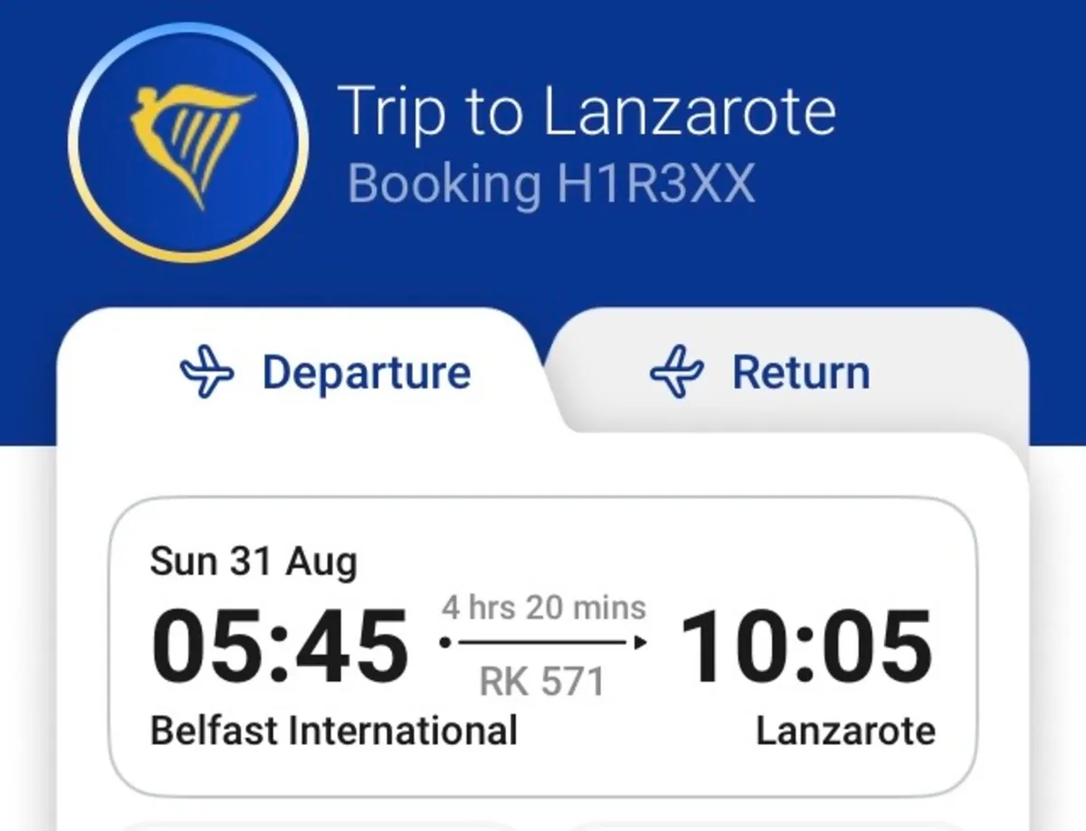 2 x Return flights to Lanzarote 31 Aug to 11 sept - Image 2