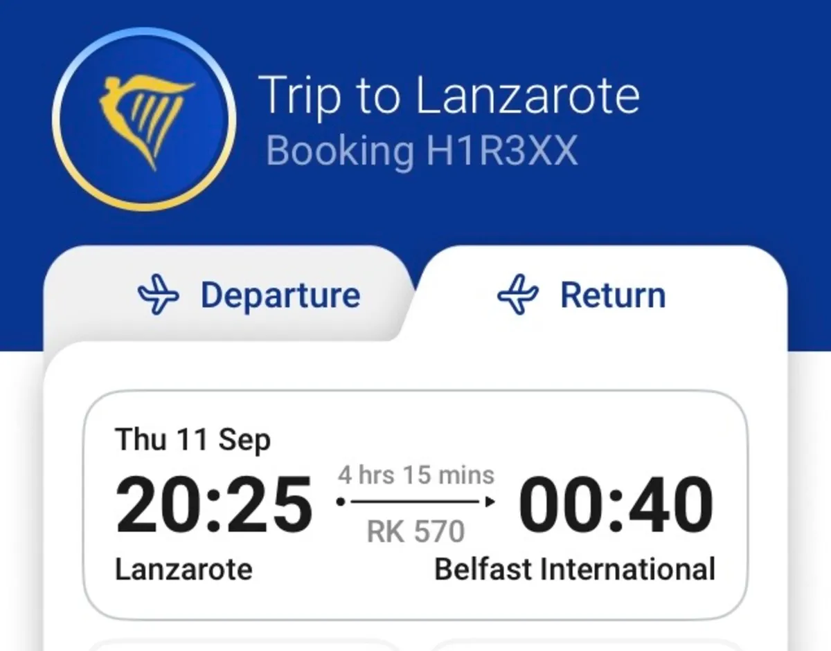 2 x Return flights to Lanzarote 31 Aug to 11 sept - Image 3
