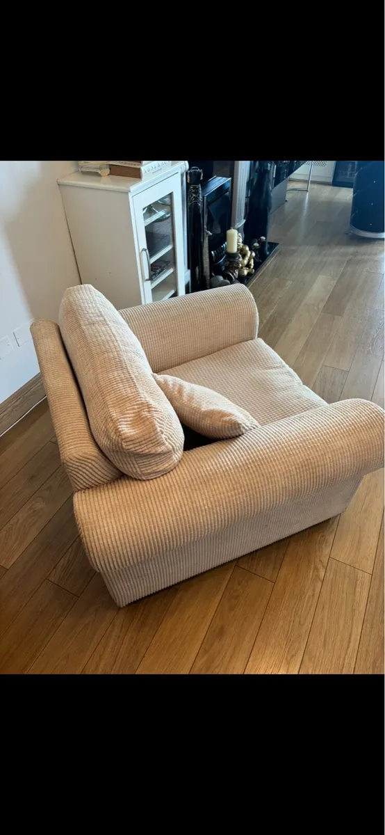 Beige/Cream 1 Seater Armchair - Image 2