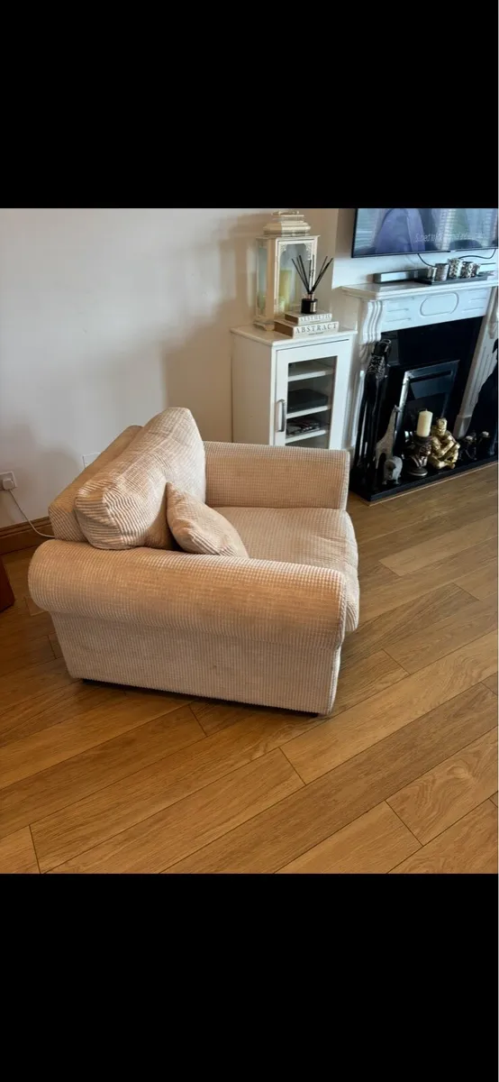 Beige/Cream 1 Seater Armchair - Image 3