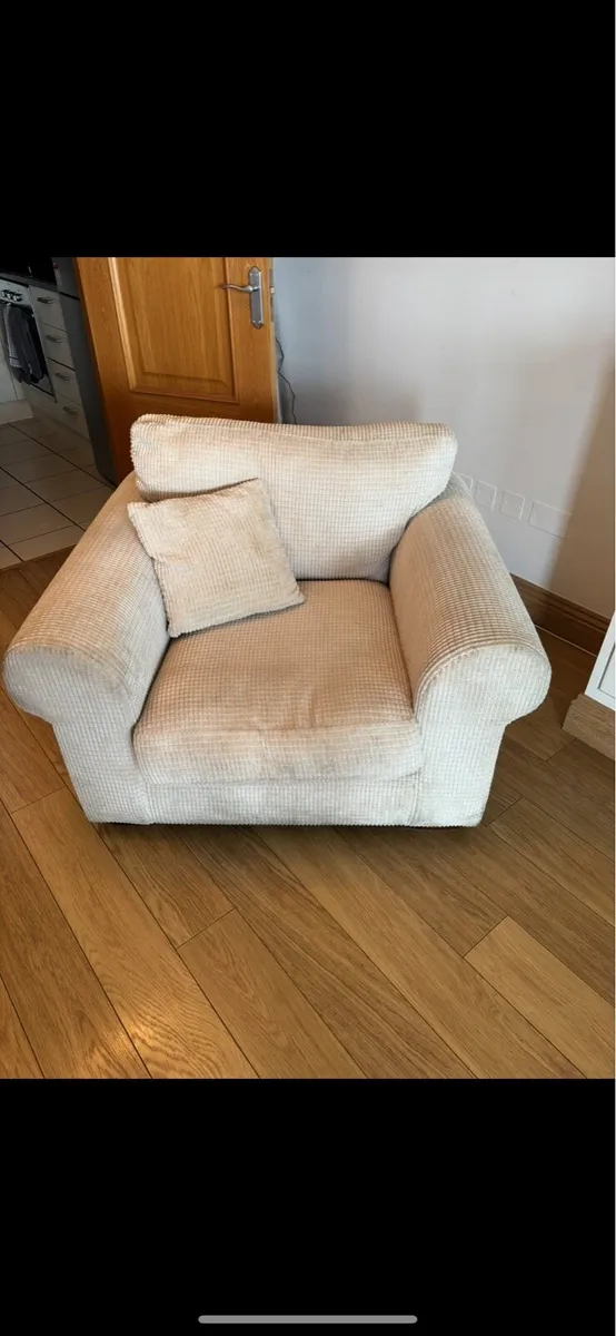 Beige/Cream 1 Seater Armchair - Image 4