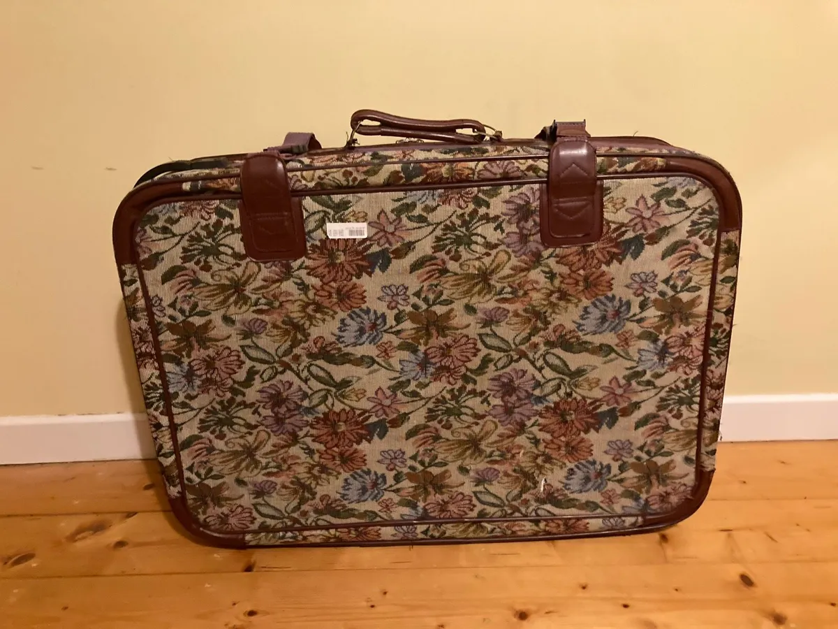 Vintage Floral Tapestry Suitcase - Image 3
