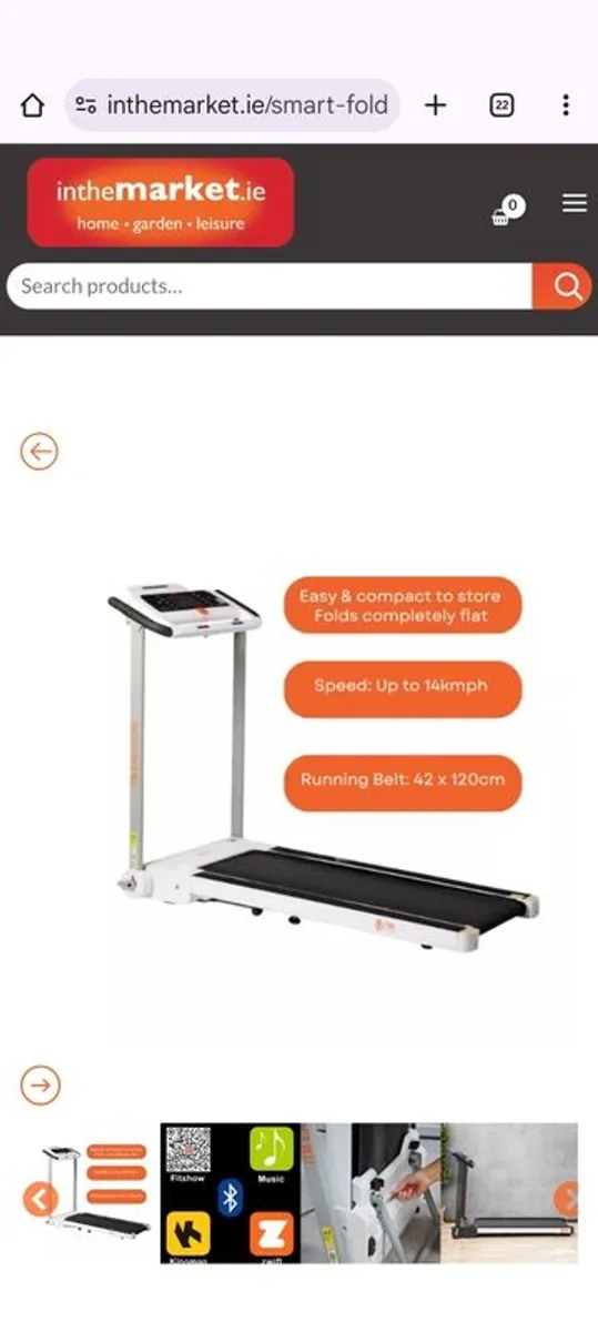 Black Foldable Treadmill with mat - Image 2