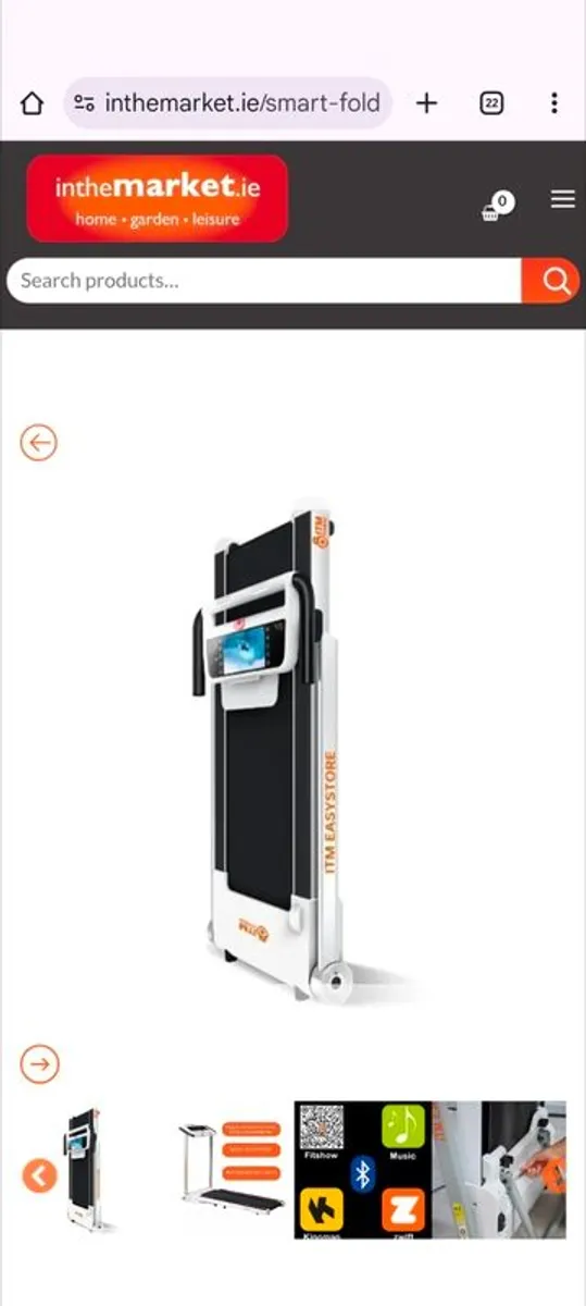 Black Foldable Treadmill with mat - Image 3