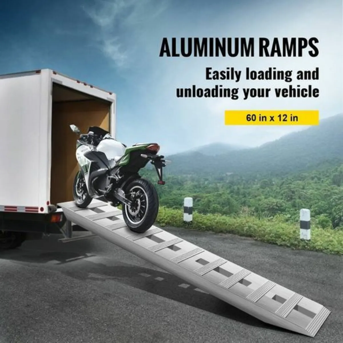 1520 x 305mm Aluminum Ramps 2 Pcs ATV Ramps Loadin - Image 3