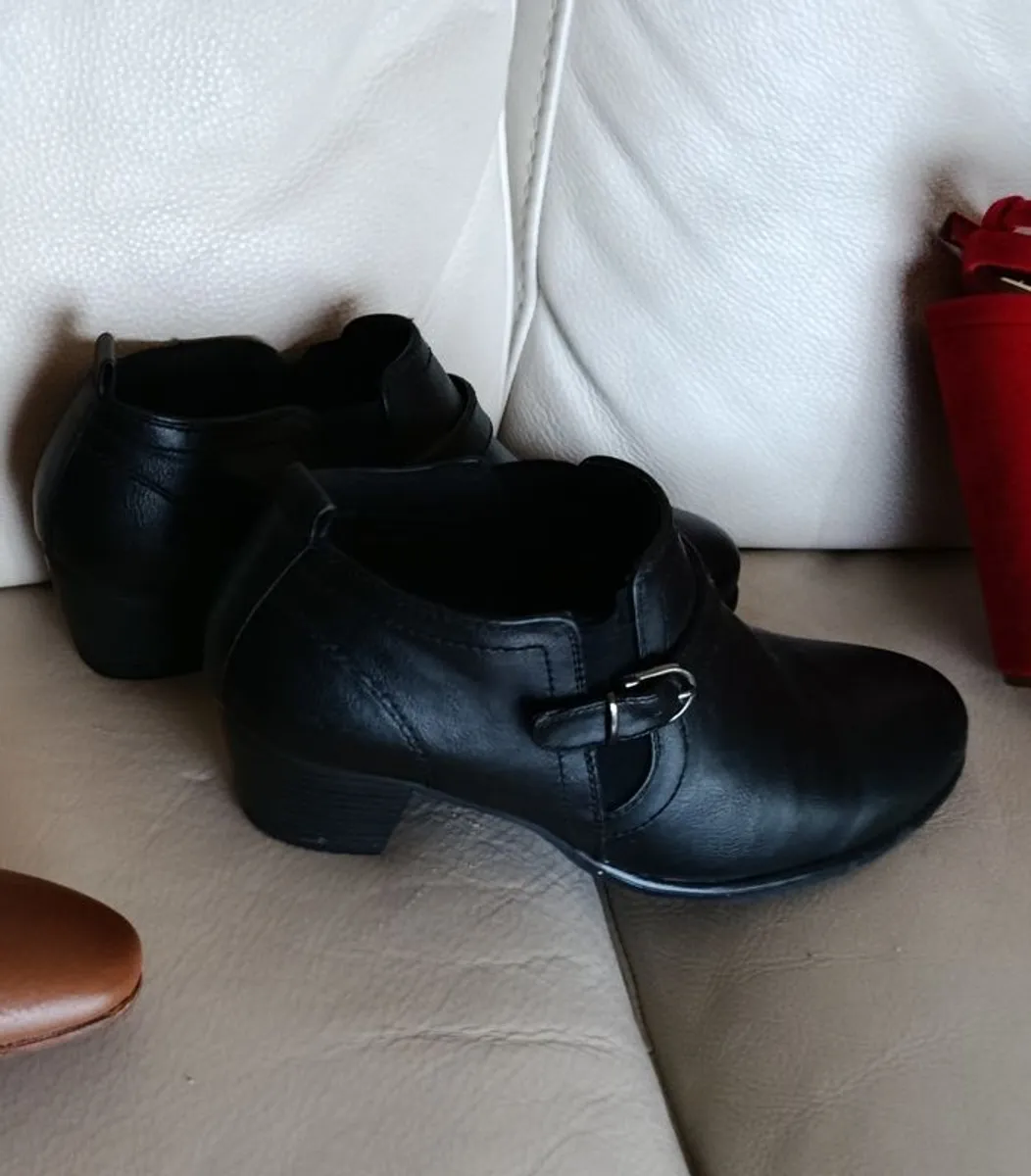 Black Leather Booties