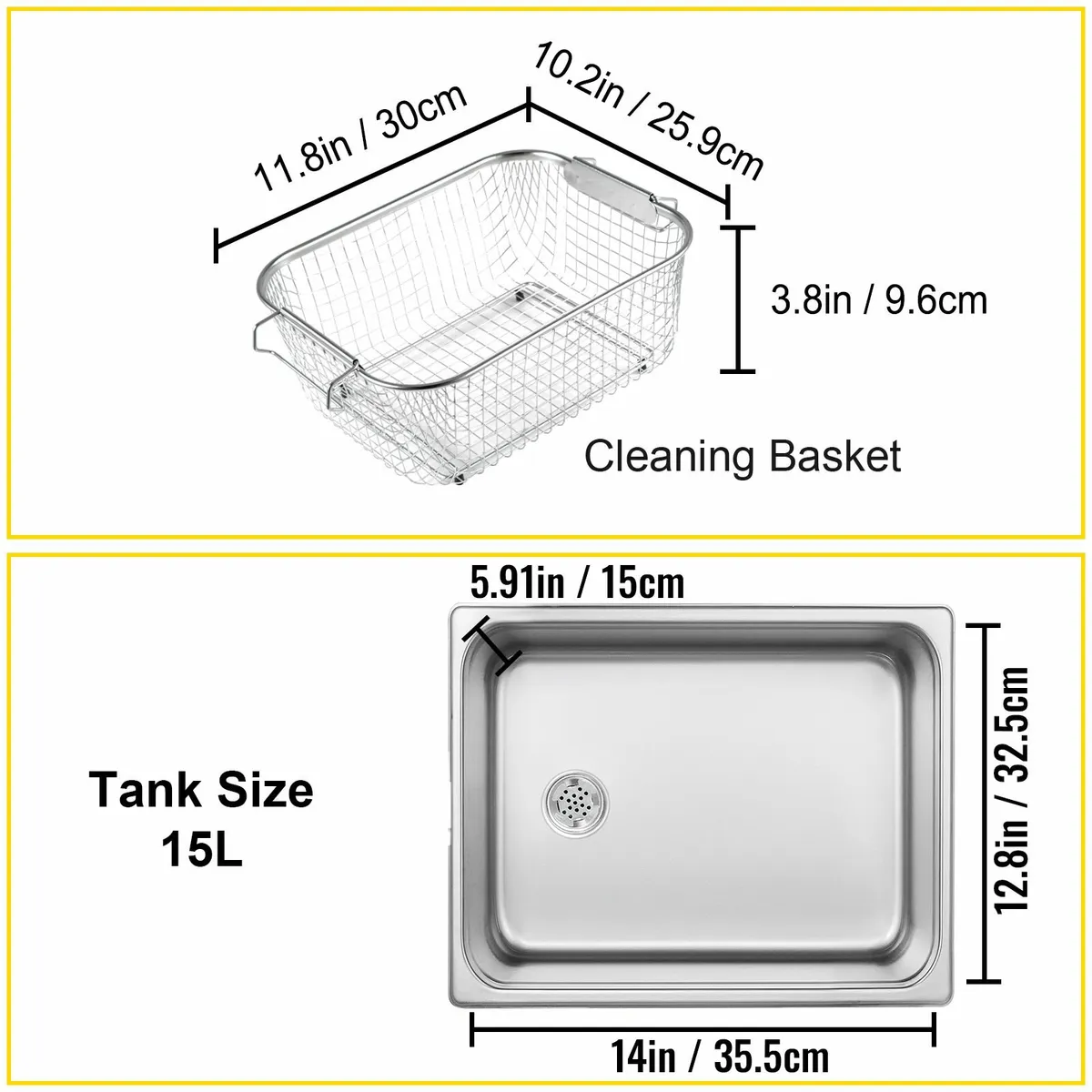 15L Ultrasonic Cleaner – Stainless Steel Tank - Image 2