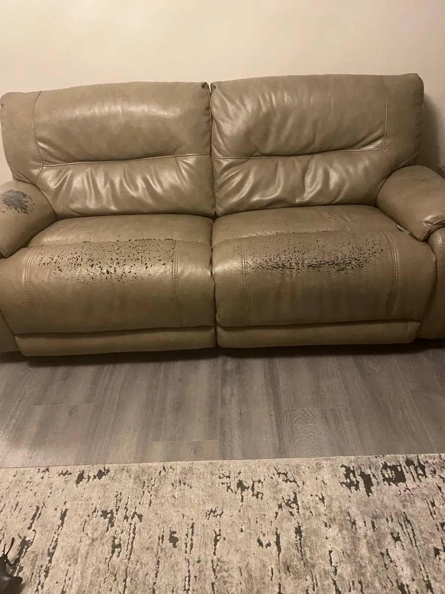 Two Leather Sofas- FREE - Image 1