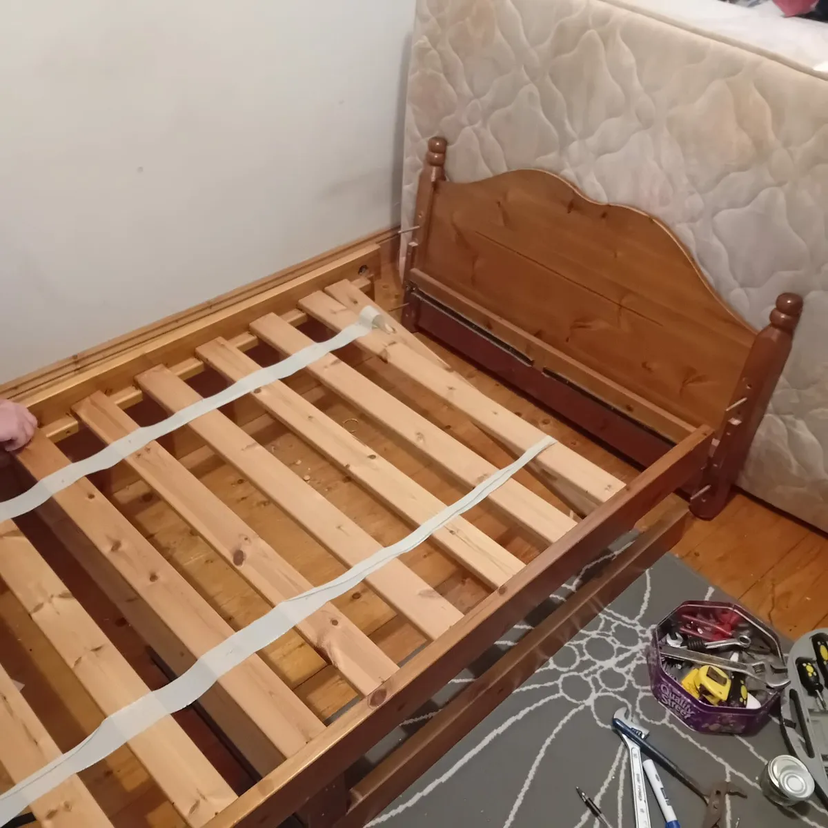 Pine wooden bed frame - Image 2