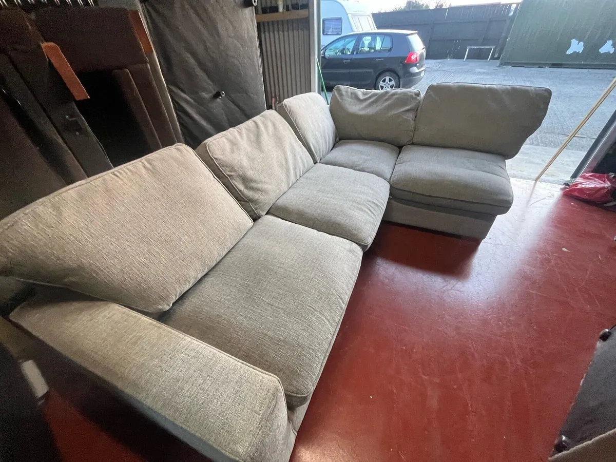 Grey corner sofa L shaped couch furniture - Image 2