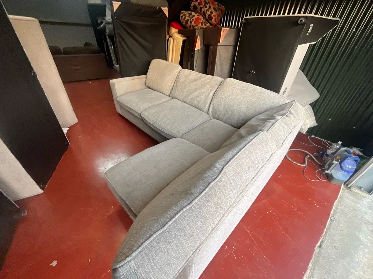 Grey corner sofa L shaped couch furniture - Image 3