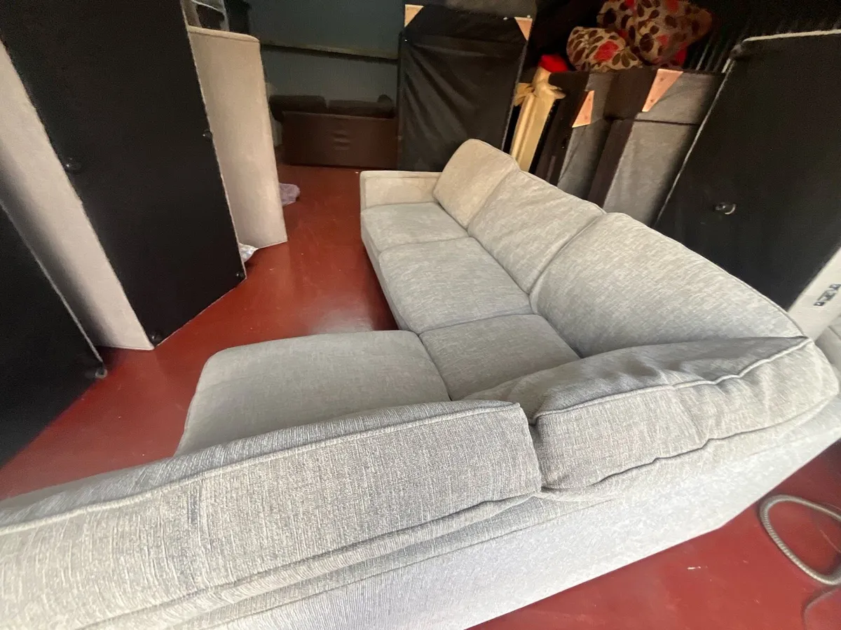 Grey corner sofa L shaped couch furniture - Image 4