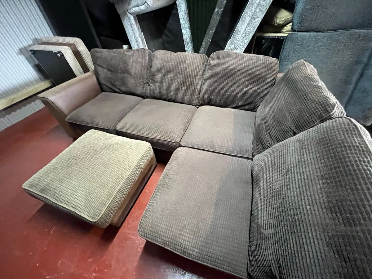Brown corner sofa L shaped delivery available - Image 1