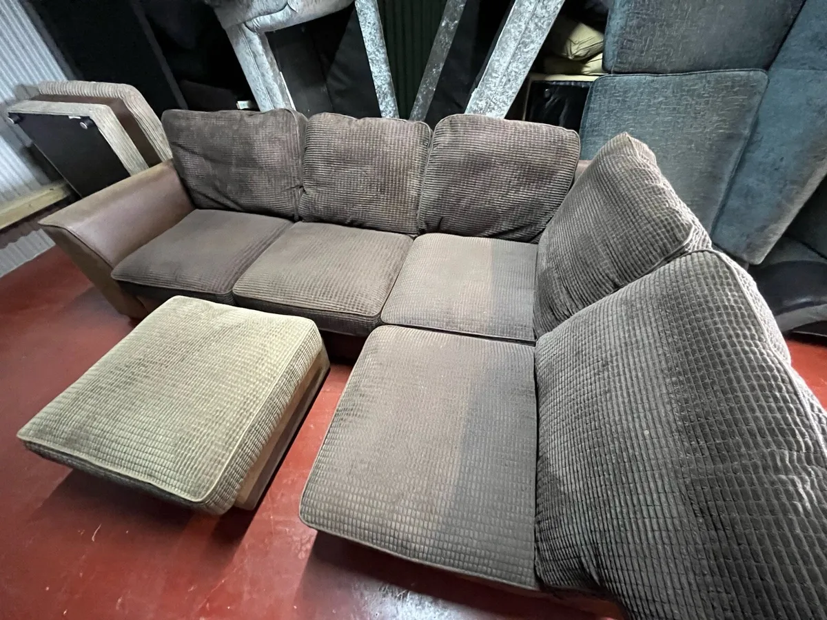 Brown corner sofa L shaped delivery available - Image 2