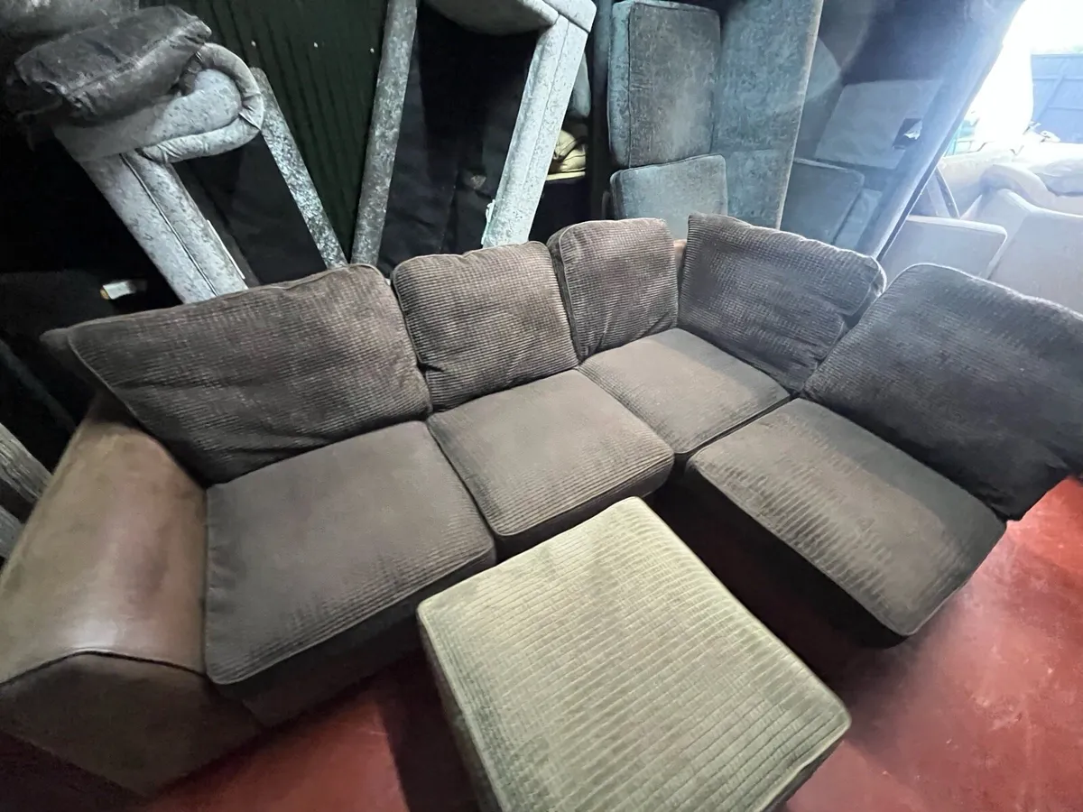 Brown corner sofa L shaped delivery available - Image 3