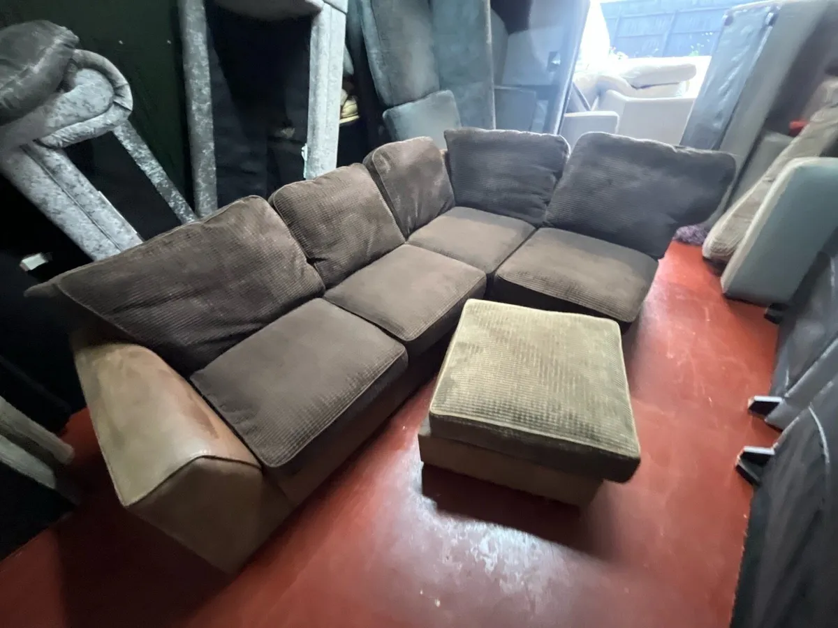 Brown corner sofa L shaped delivery available - Image 4
