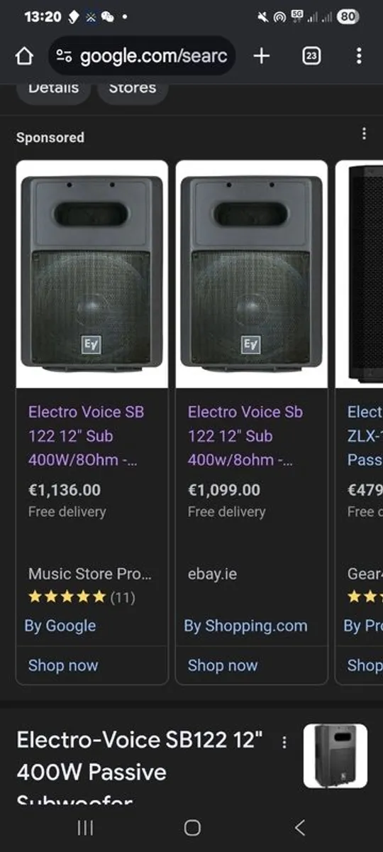 Pair of Electro Voice EV SB122 Subwoofer - Image 4