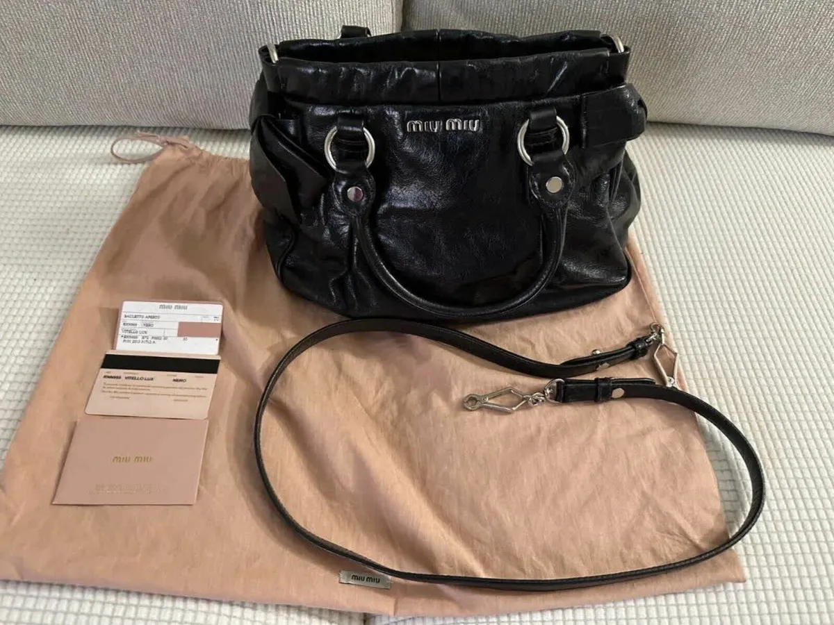 Miu Miu Crossboby Hand Bag Bauletto Aperto Black - Image 1