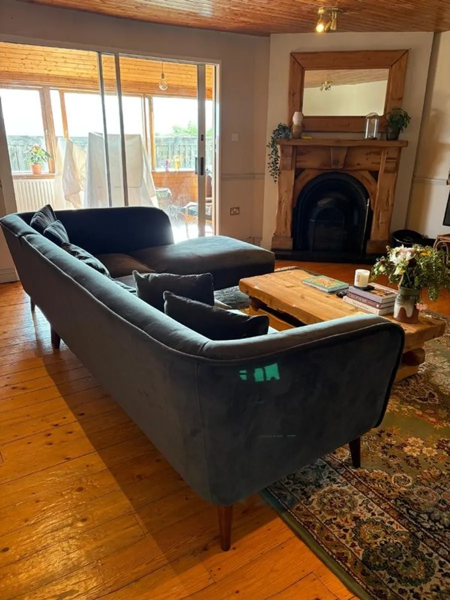 Velvet Corner Sofa - Image 2