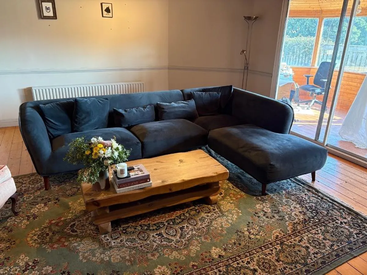 Velvet Corner Sofa - Image 3