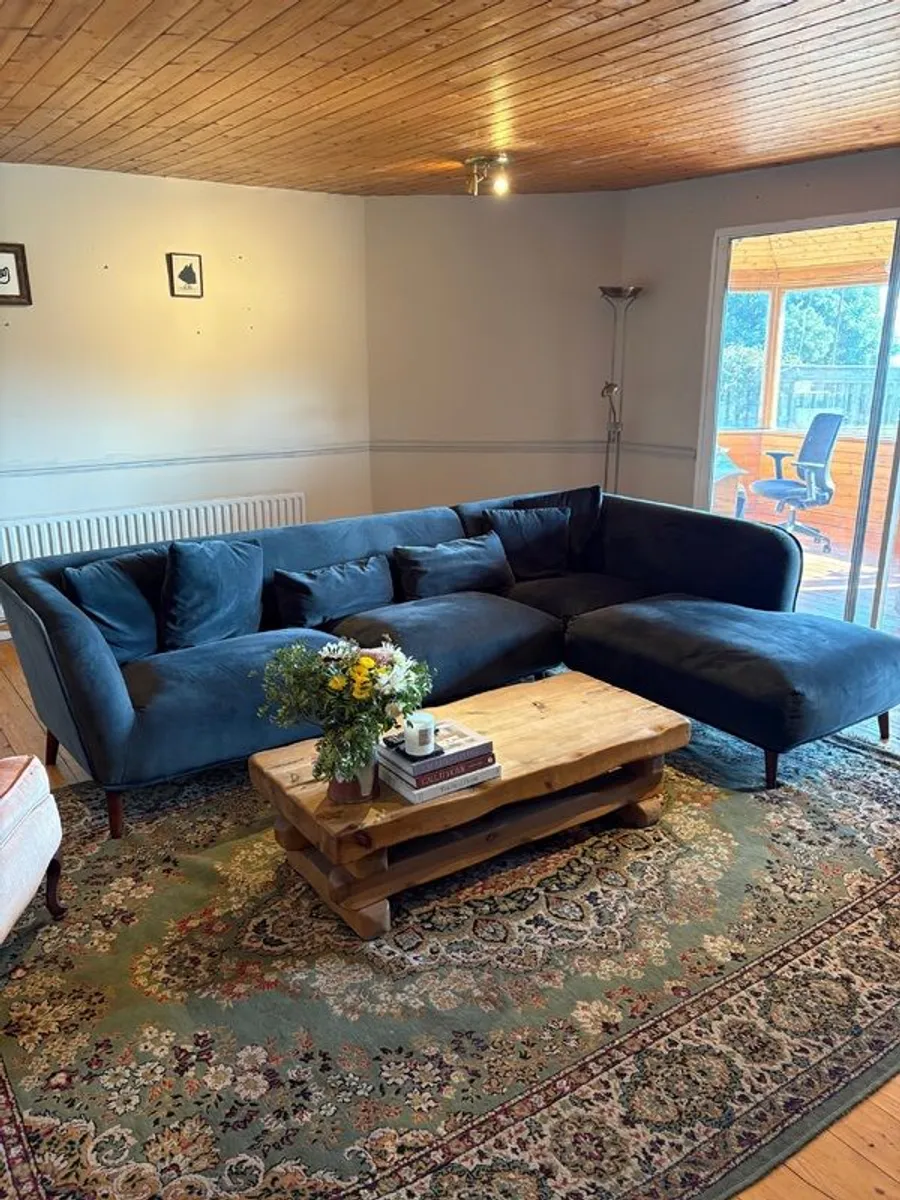 Velvet Corner Sofa - Image 4