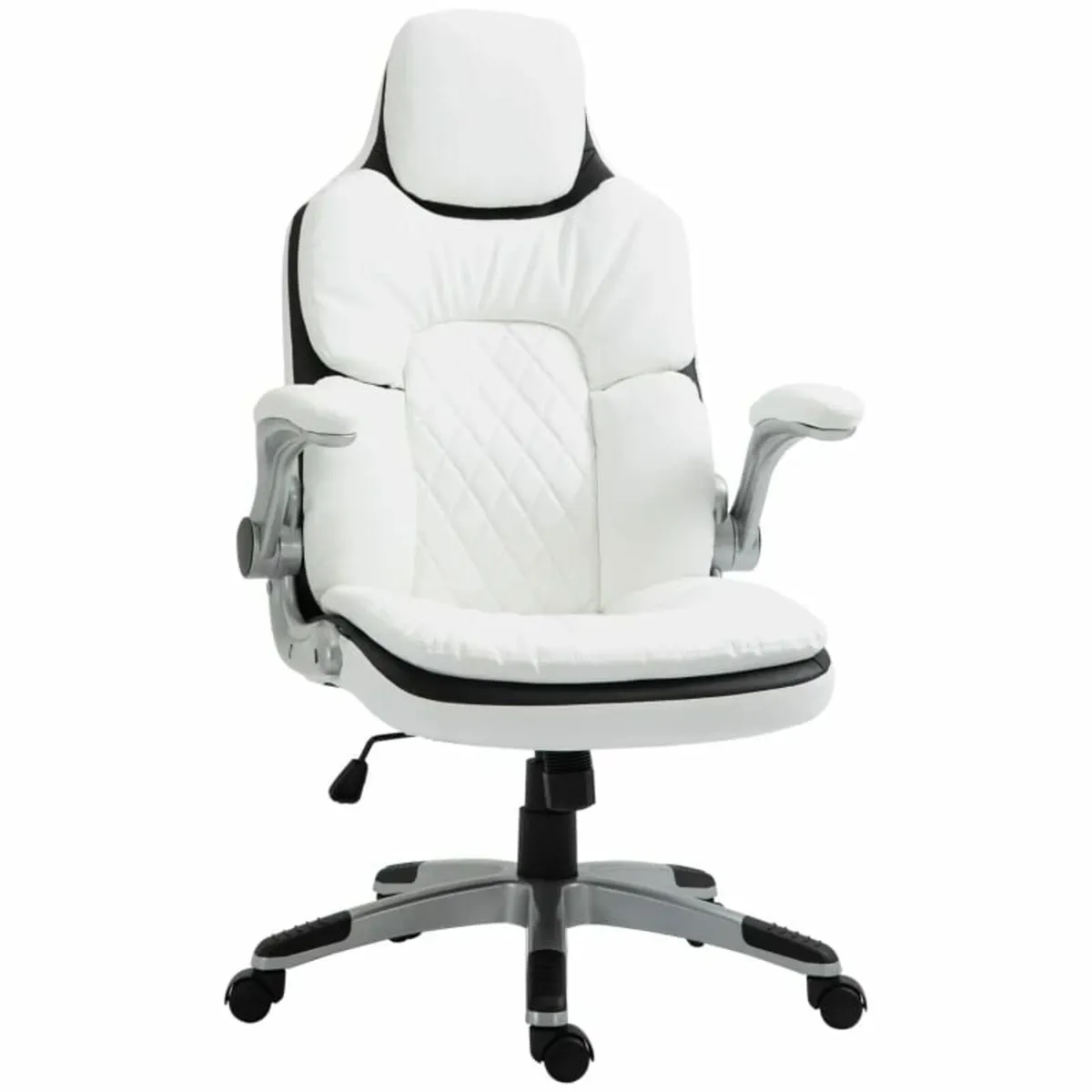 Vinsetto High Back Office Chair PU Leather White - Image 3