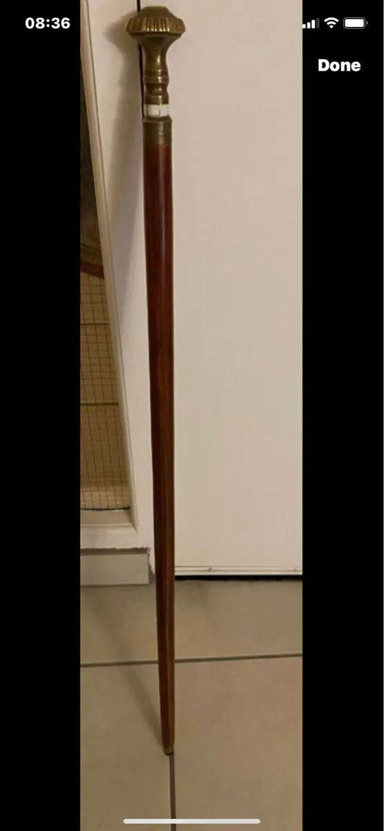 Timber/ Brass/ Mother of Pearl Walking Stick - Image 3