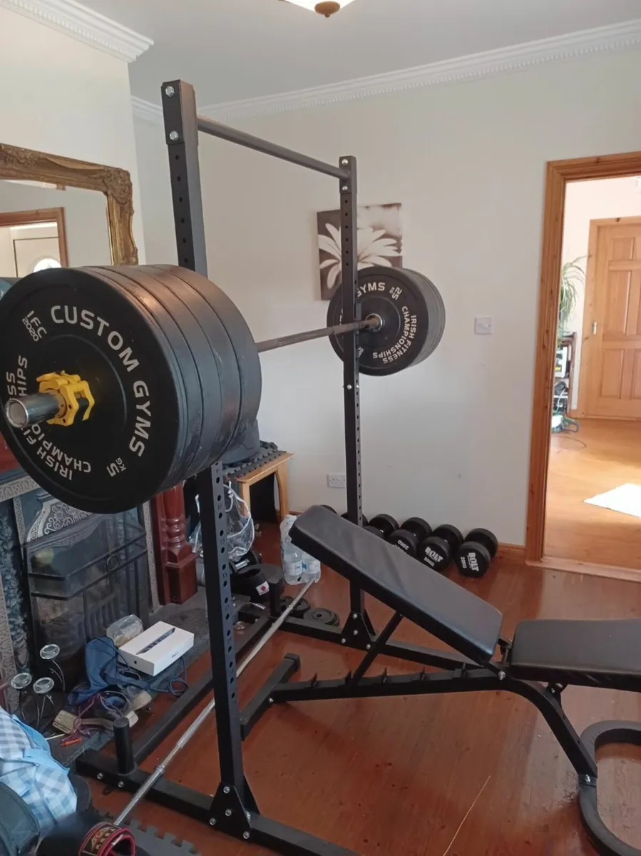 Dumbbells,Barbell,158kg Bumper Plates,Squat Rack - Image 1