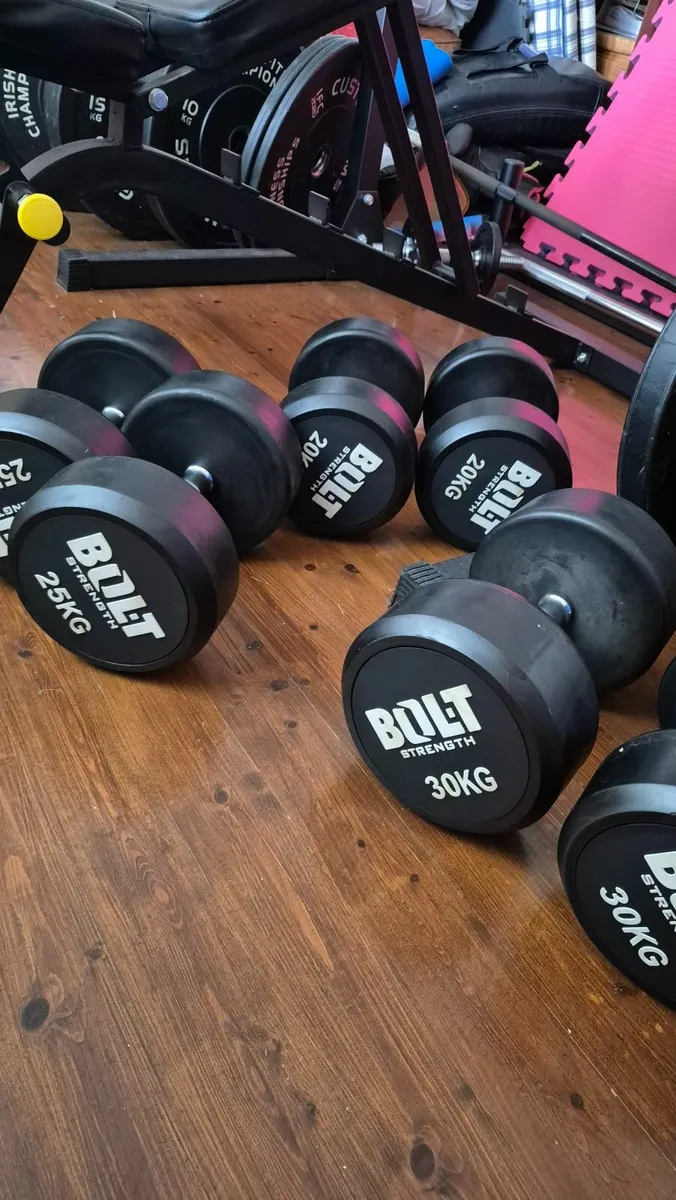Dumbbells,Barbell,158kg Bumper Plates,Squat Rack - Image 2