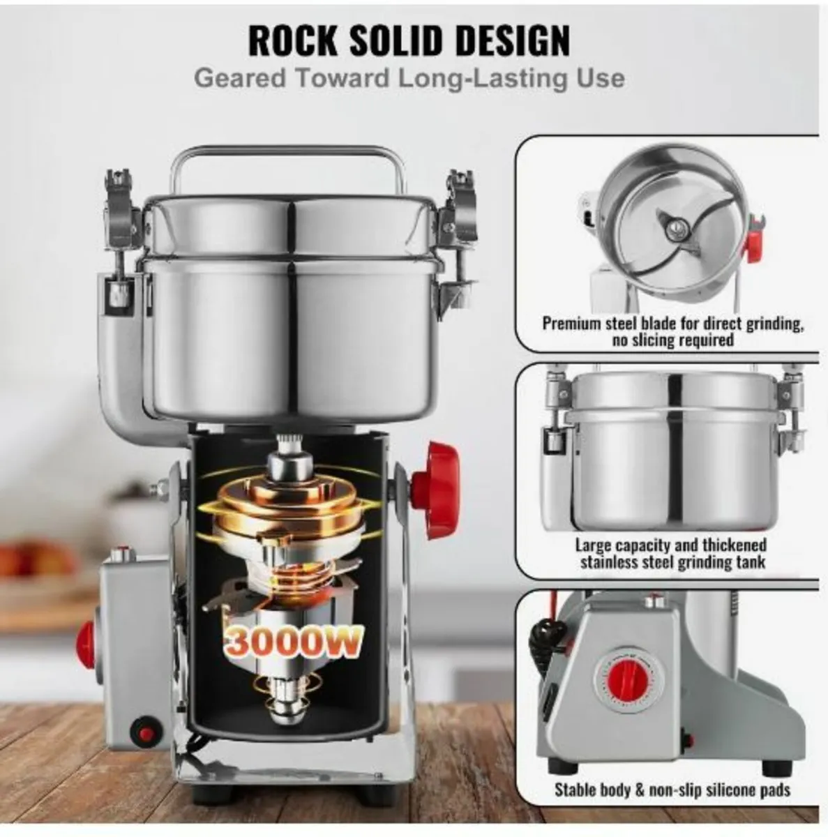 1000g Commercial Spice Grinder Electric Grain - Image 3