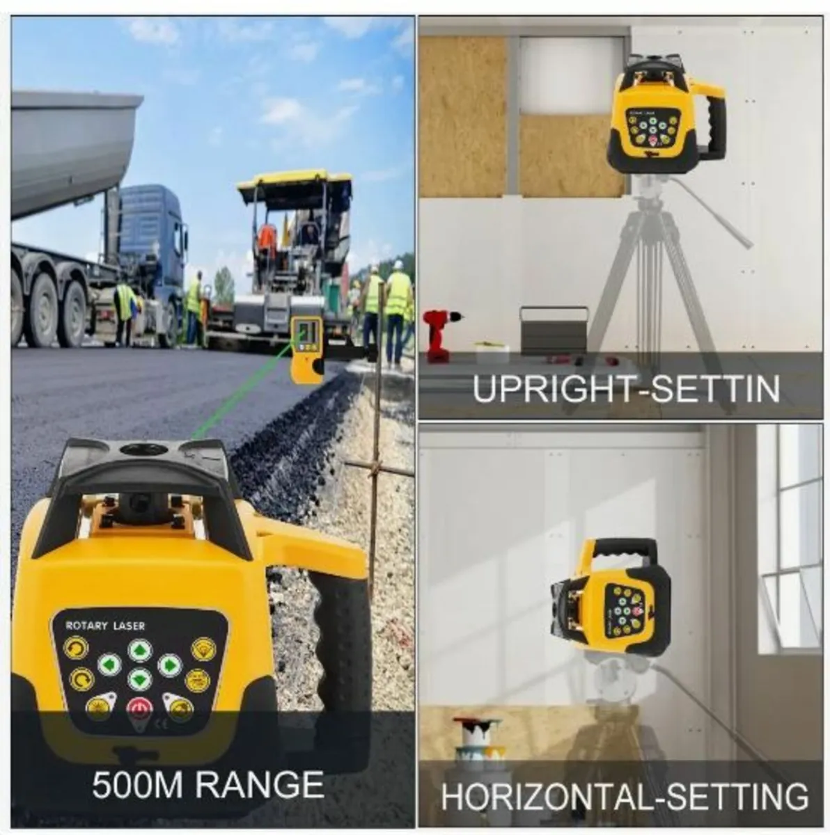 Rotary Laser Level Green Beam 500m Range Slope - Image 2