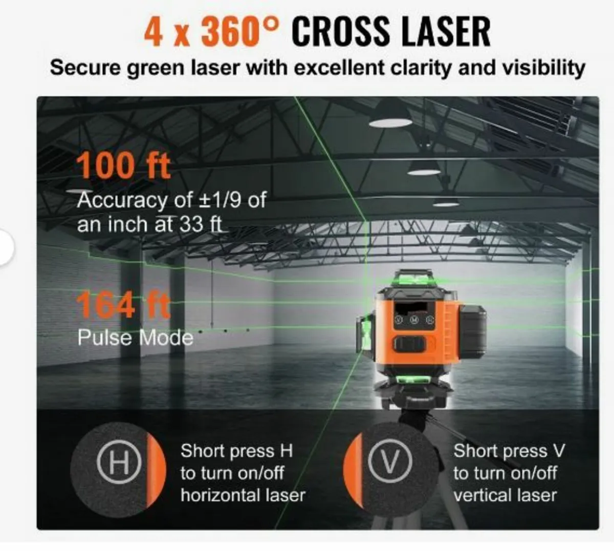 Laser Level 3048 cm Green Cross Line Self Leveling - Image 3