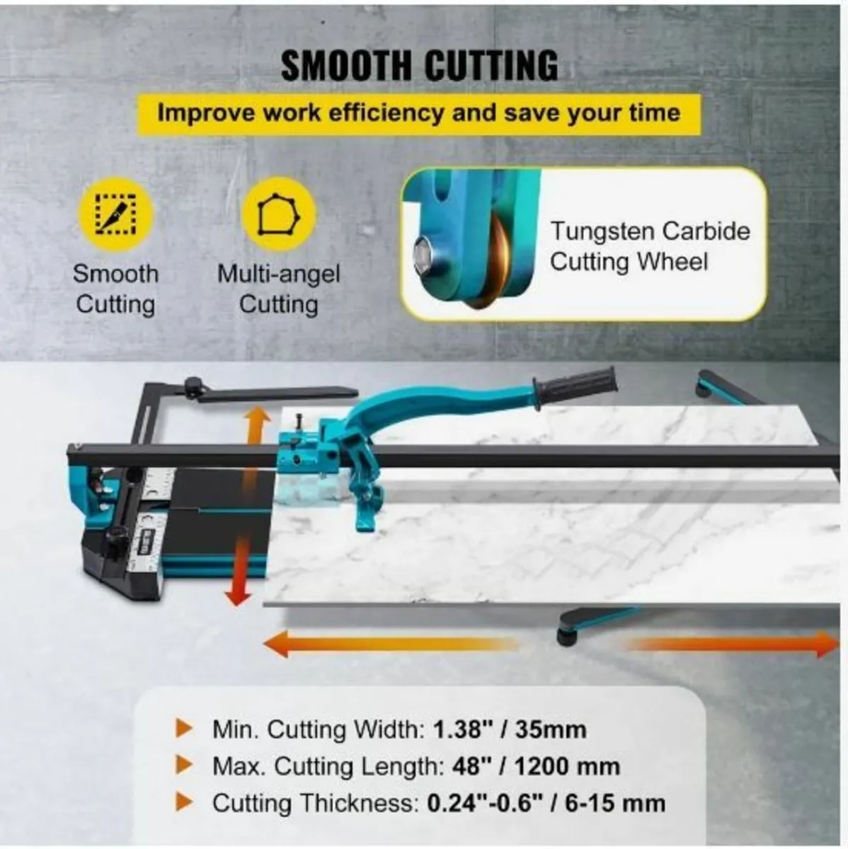 Manual Tile Cutter 1200mm Single Rail Hand Tool - Image 3